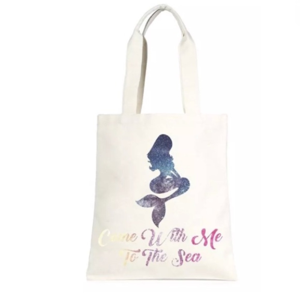 ❤️ Come With Me to the Sea Mermaid Glittery Tote - Picture 4 of 7